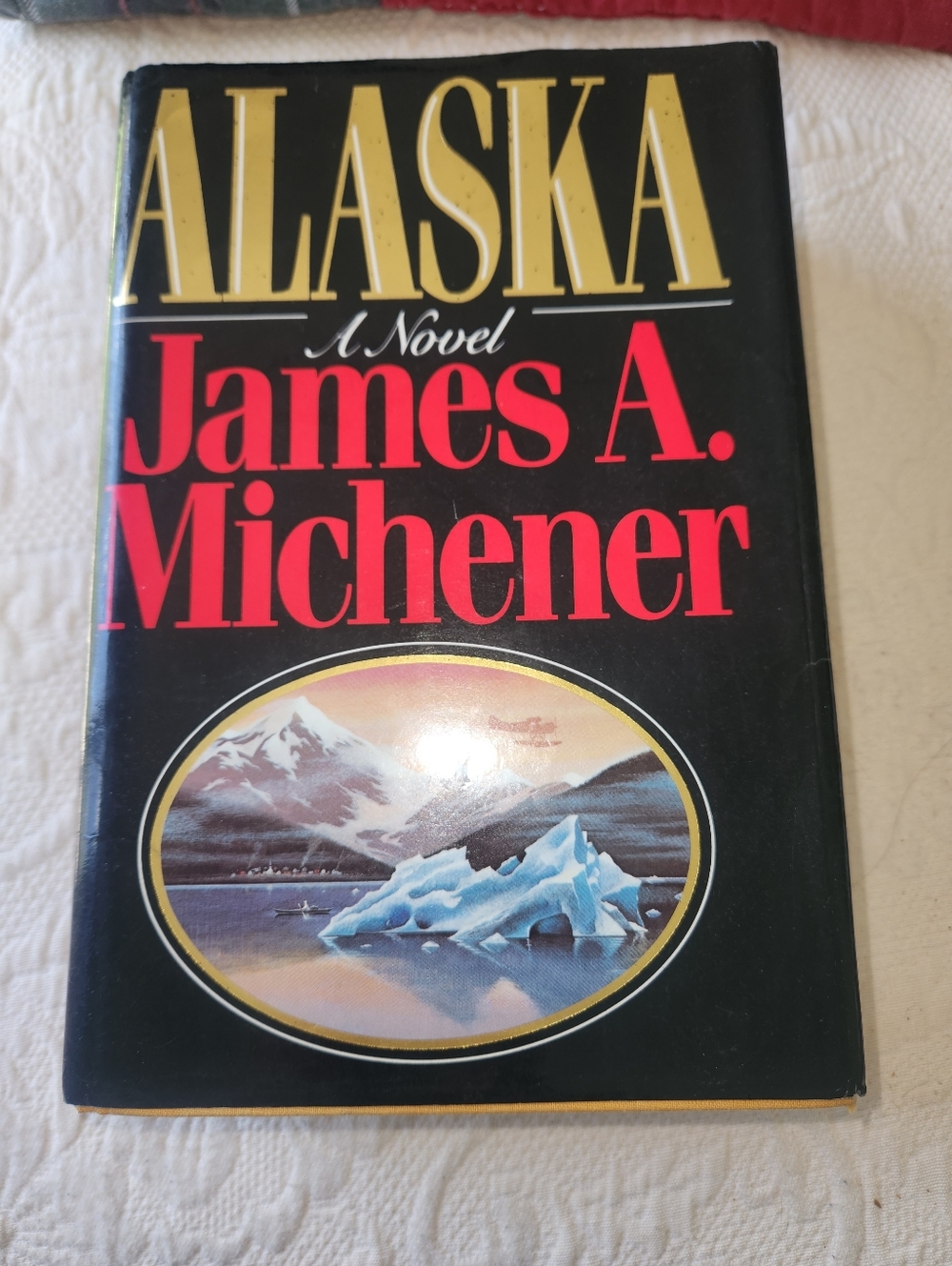 Alaska by James A. Michener - Black Cover with Red & Gold Text